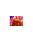 14x10 inches classic anime mouse pad with Kurama mode ninja, neon purple rings and drifting sparks.