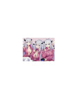 Classic anime girl mouse pad 14x10 inches with demon girl poses, tiny horns, silver hair, and cat cameo.