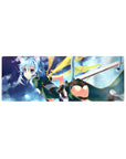 Sinon from Sword Art Online anime mouse pad, 32x12 inches, features her in a teal outfit with cat ears against a starry sky.