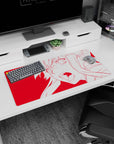 32x16 inches anime girl mouse pad showing Sword Art Online Asuna shouting, hair flying, bold eyes in focus.