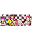 No Game No Life anime mouse pad 32x12 inches with checkerboard background and card-playing crew art.