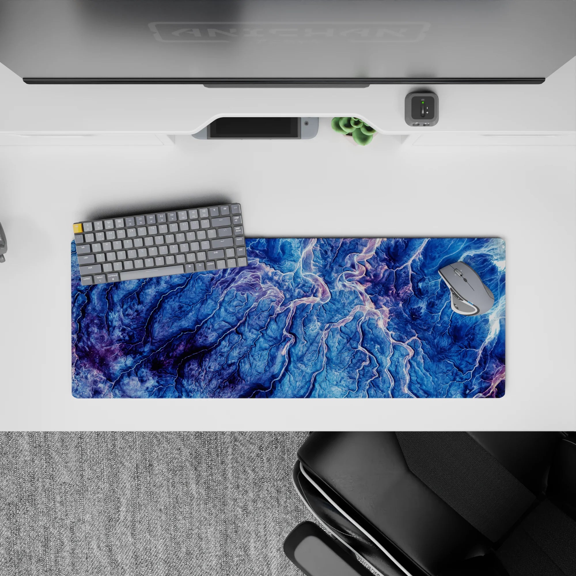 Topographic Abstract Deskmat | Mousepad | Deskpad - Mountain Veins