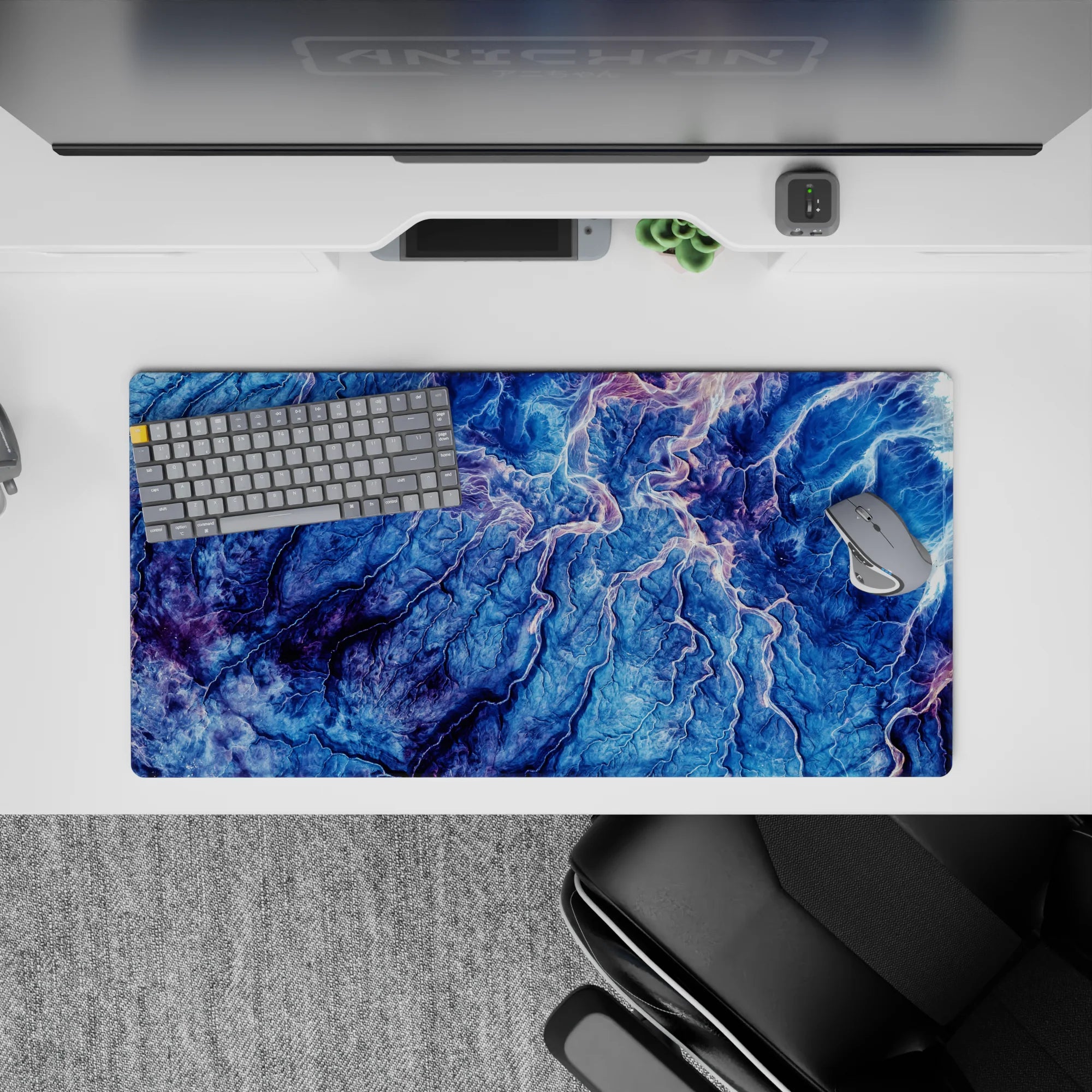 Topographic Abstract Deskmat | Mousepad | Deskpad - Mountain Veins