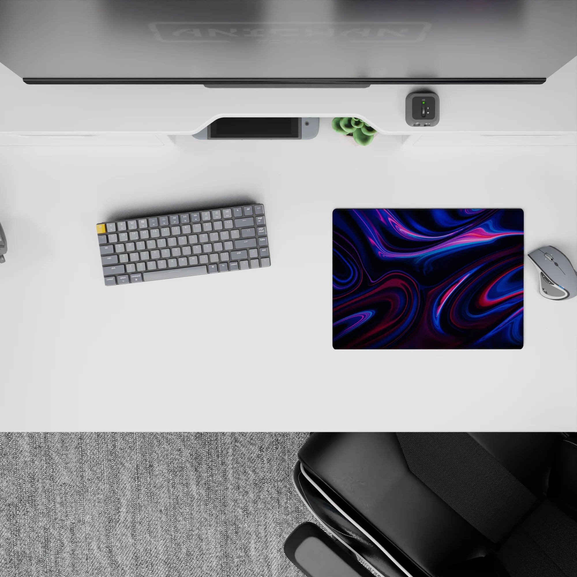 Liquid Abstract Deskmat | Mousepad | Deskpad - Neon Pulse