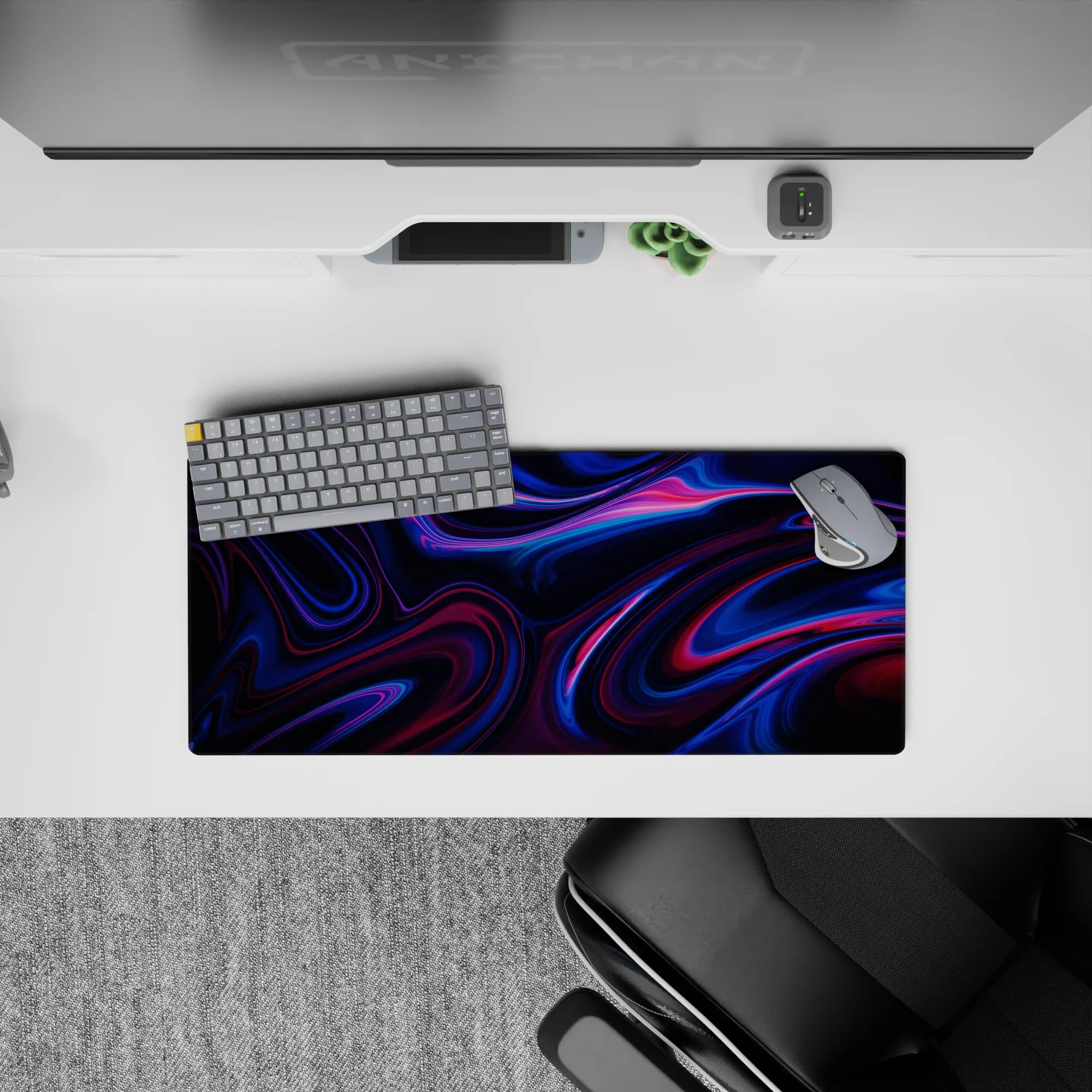 Liquid Abstract Deskmat | Mousepad | Deskpad - Neon Pulse