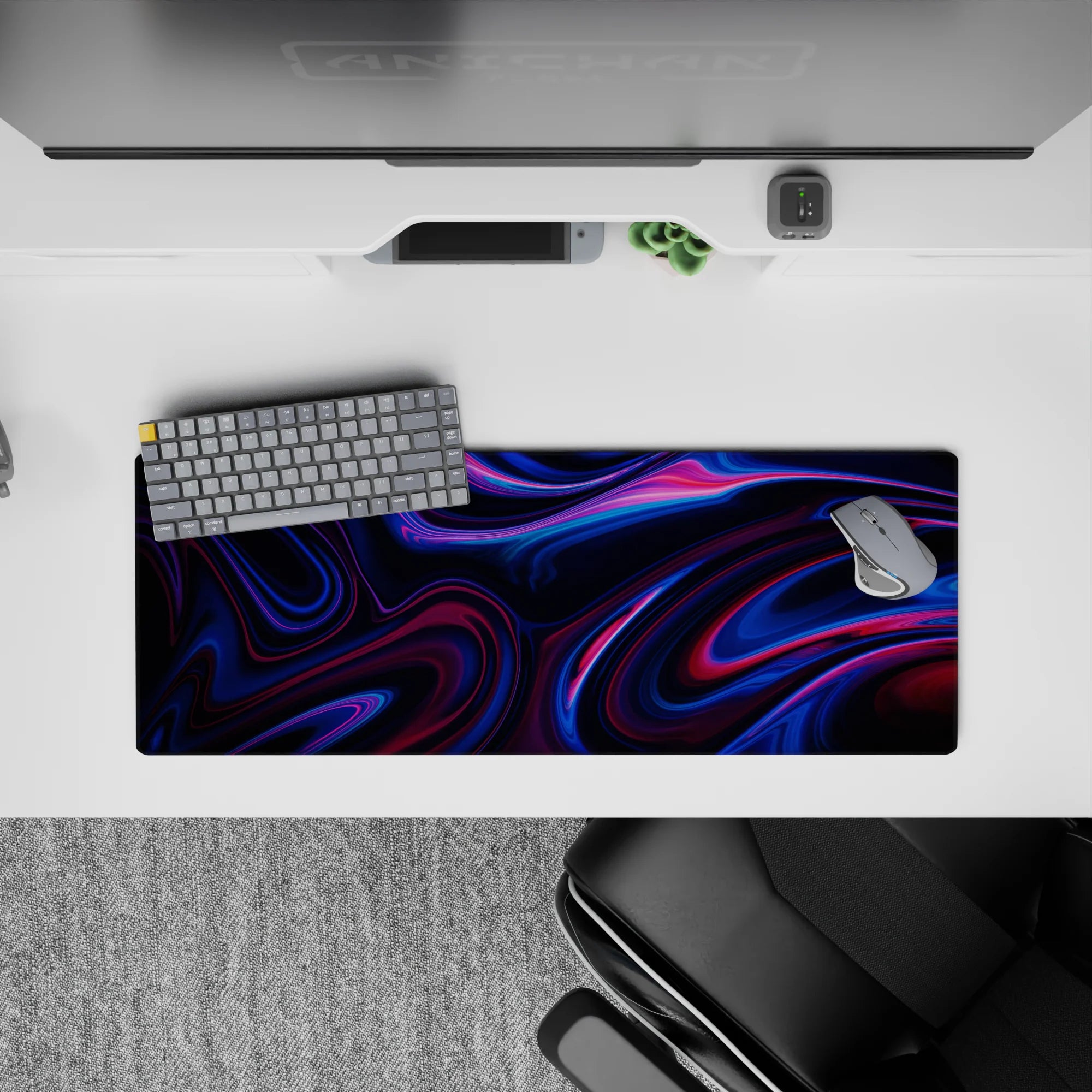 Liquid Abstract Deskmat | Mousepad | Deskpad - Neon Pulse