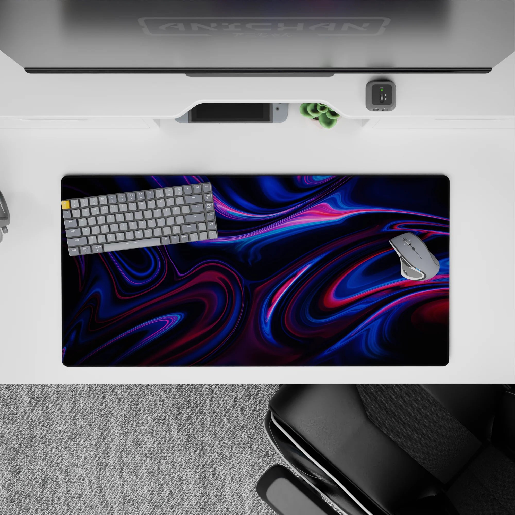 Liquid Abstract Deskmat | Mousepad | Deskpad - Neon Pulse