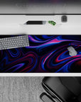 Liquid Abstract Deskmat | Mousepad | Deskpad - Neon Pulse