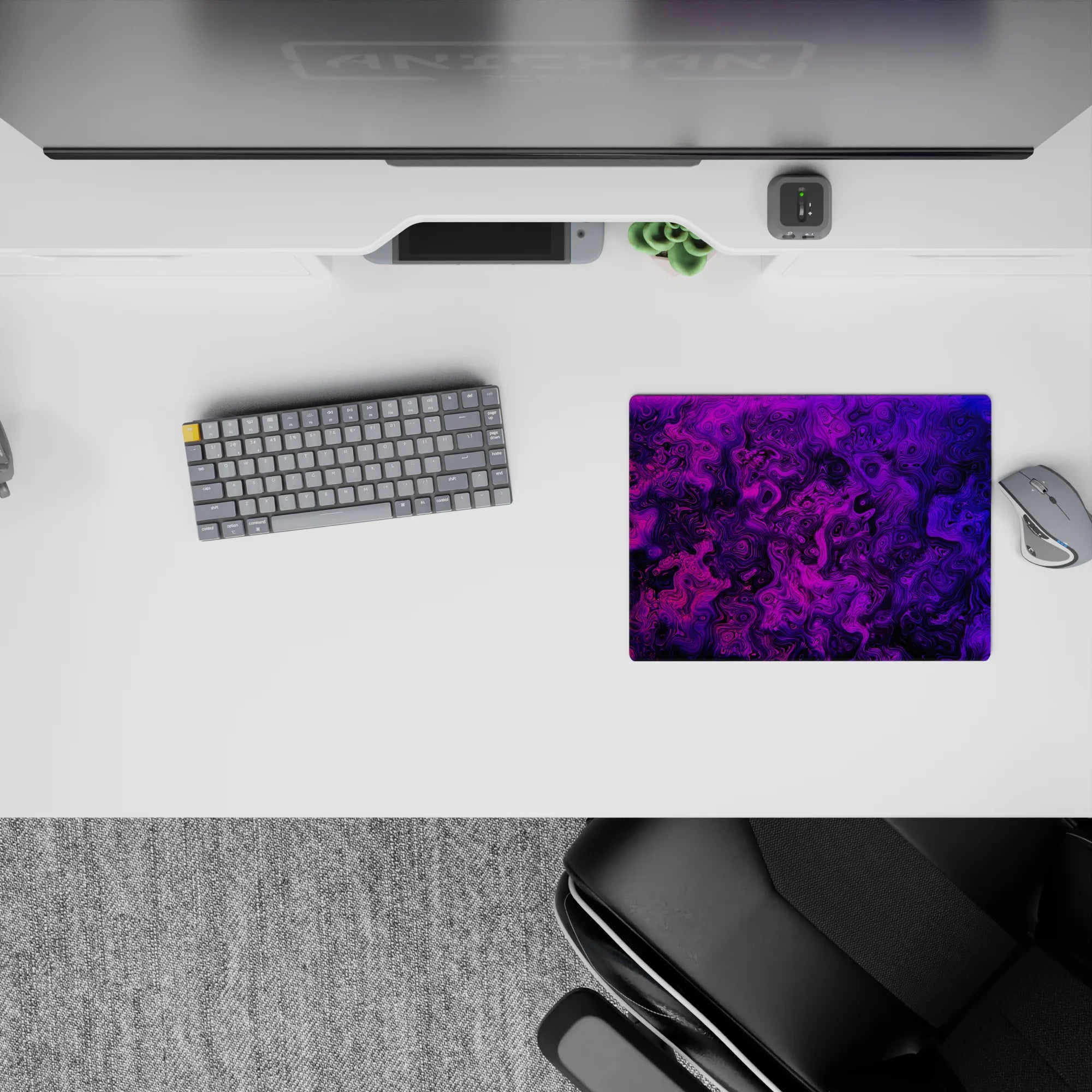 Topographic (Topo) Deskmat | Mousepad | Deskpad - Electric Contours - AniChan