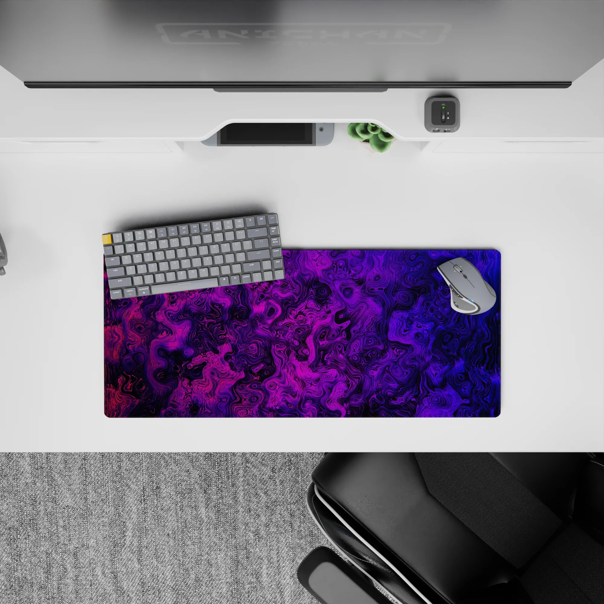 Topographic (Topo) Deskmat | Mousepad | Deskpad - Electric Contours - AniChan