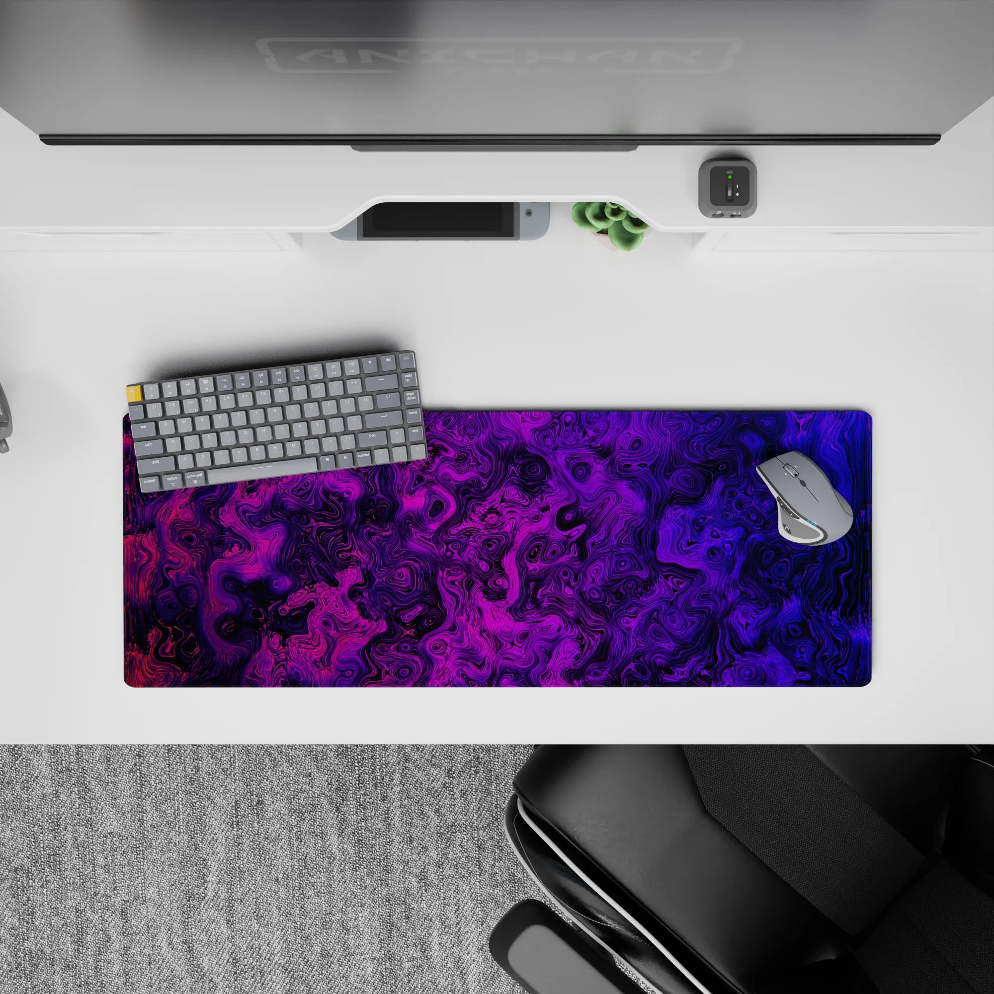 Topographic (Topo) Deskmat | Mousepad | Deskpad - Electric Contours - AniChan