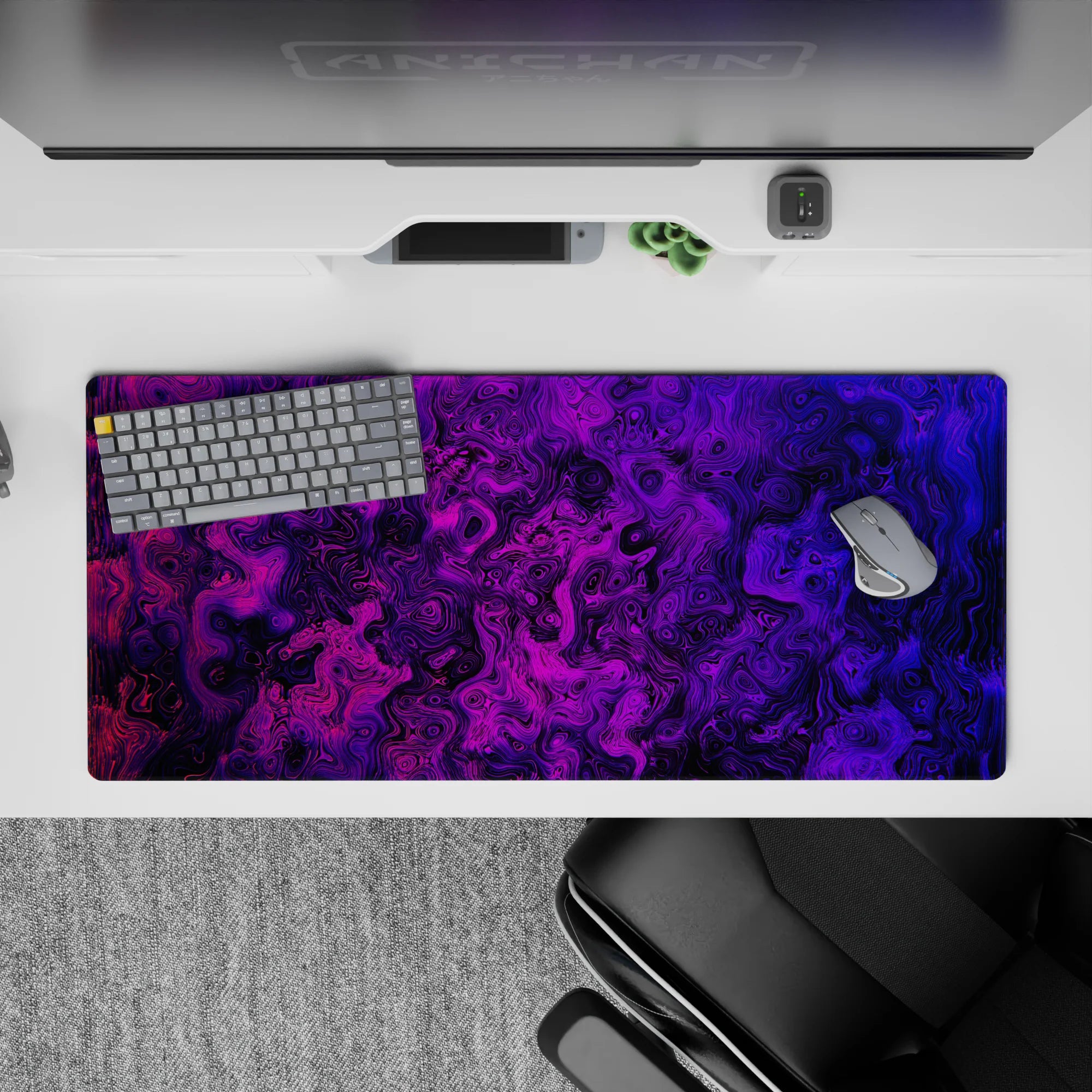 Topographic (Topo) Deskmat | Mousepad | Deskpad - Electric Contours - AniChan