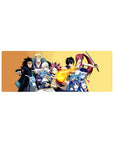 Fairy Tail team poster anime mouse pad, 32x12 inches, featuring Natsu, Lucy, Gray, Erza, Wendy, Happy.