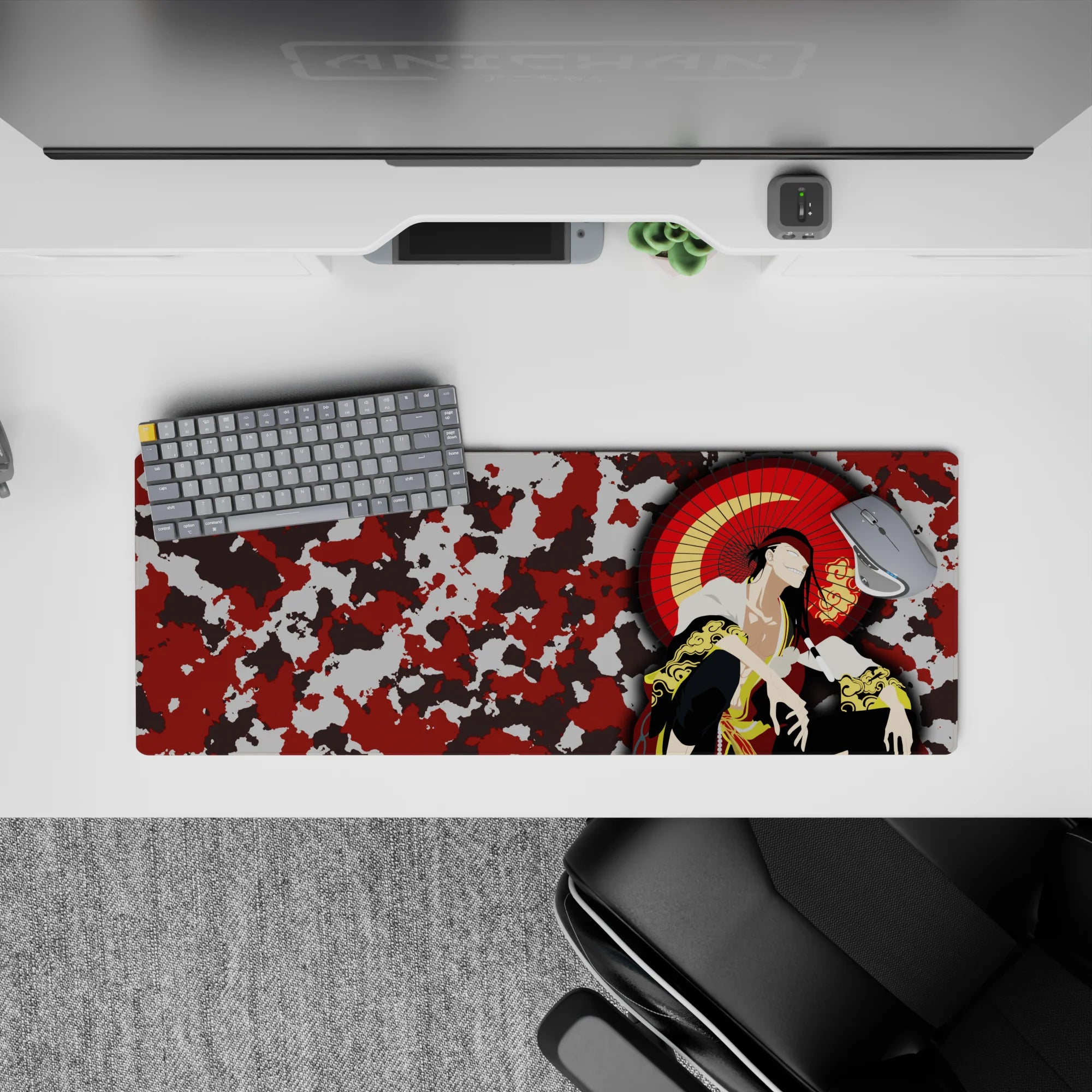 Bleach - Anime Mouse Pad and Desk Pad - Crimson Camouflage Kyōraku - AniChan