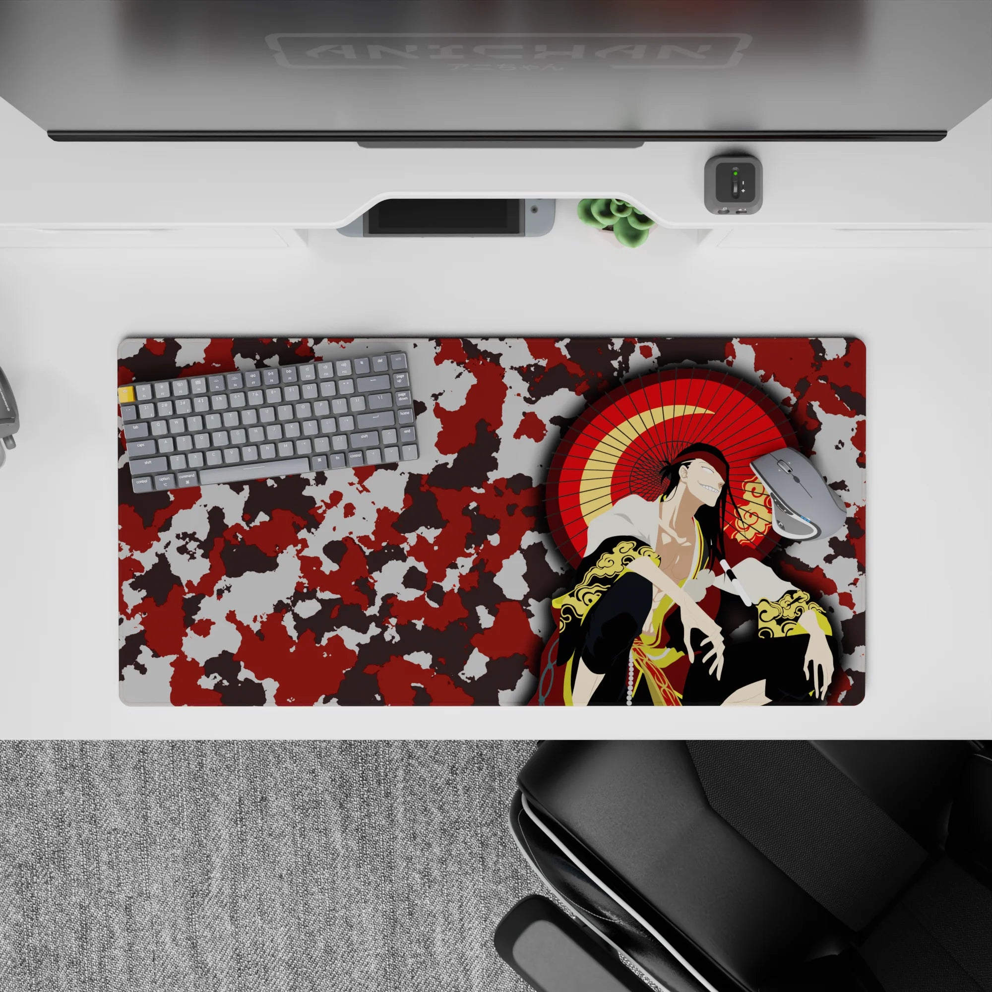 Bleach - Anime Mouse Pad and Desk Pad - Crimson Camouflage Kyōraku - AniChan