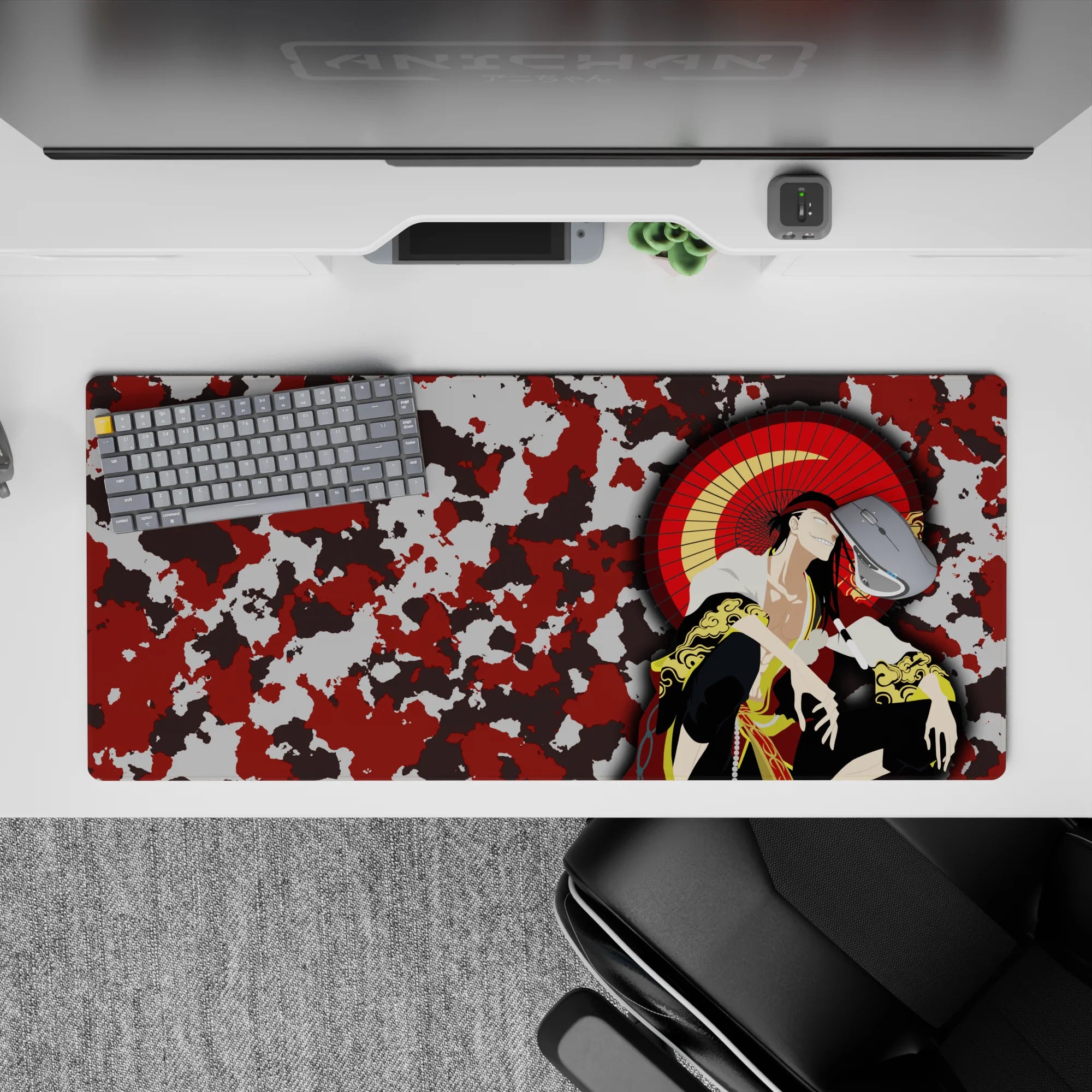 Bleach - Anime Mouse Pad and Desk Pad - Crimson Camouflage Kyōraku - AniChan