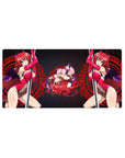 Rias Gremory anime mouse pad, 32x16 inches, featuring magenta and violet colors with a red sigil backdrop from High School DxD.