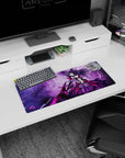28x12 inches Date A Live mouse pad featuring Kurumi Tokisaki, comet-tail hair and cool smirk pose.