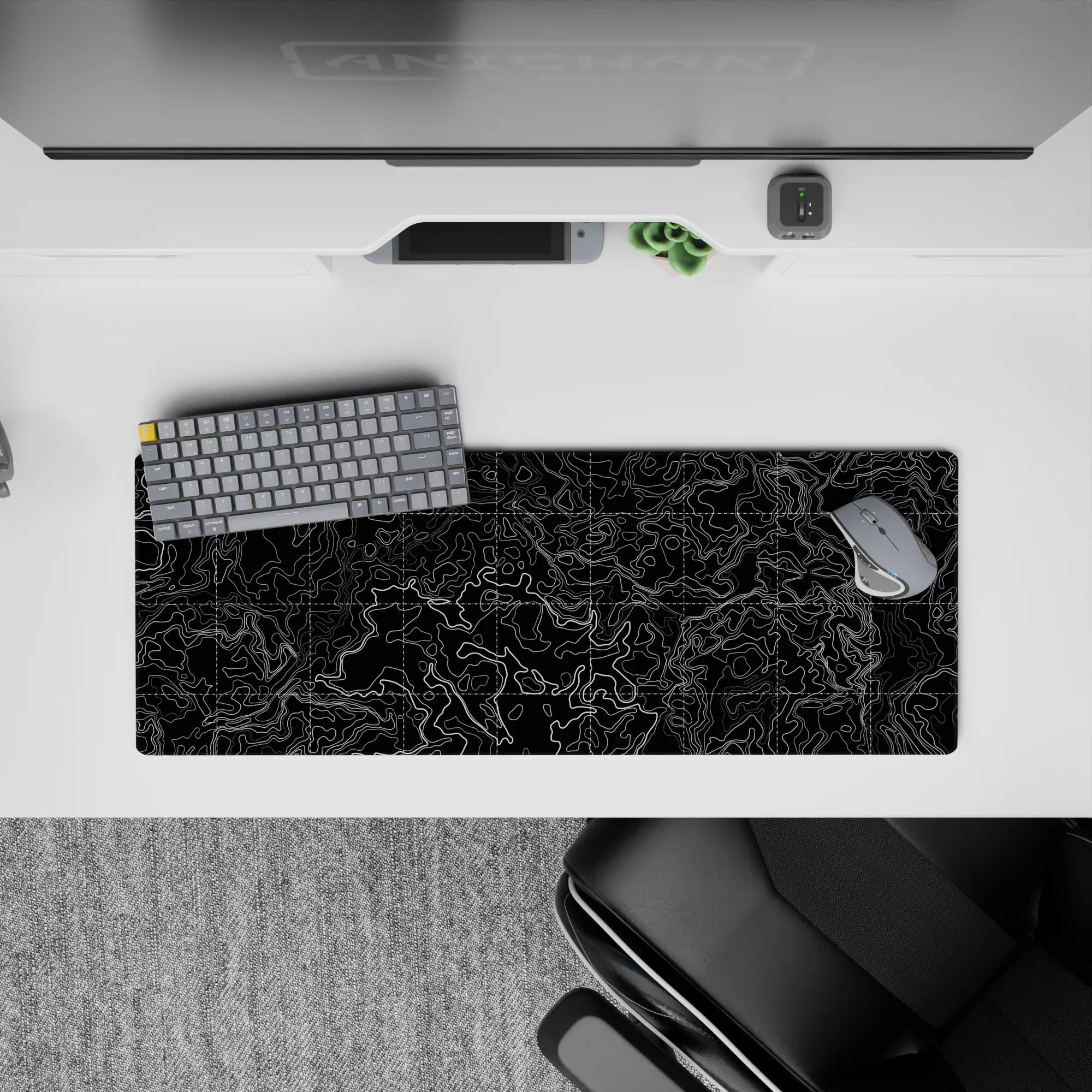 Topographic (Topo) Deskmat | Mousepad | Deskpad - Gridlocked Terrain - AniChan