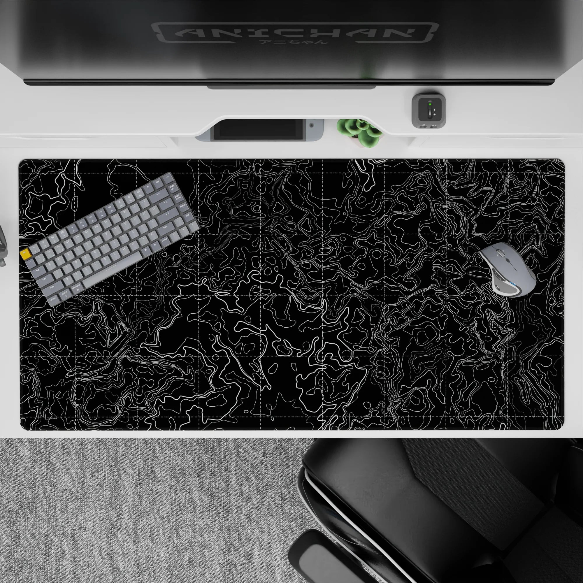 Topographic (Topo) Deskmat | Mousepad | Deskpad - Gridlocked Terrain - AniChan