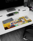32x12 inches anime girl mouse pad showing Tohru in maid outfit with tiny shocked Kanna and Fafnir.