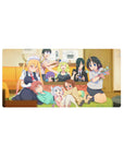 32x16 inches anime girl mouse pad with Dragon Maid chaos crew in a lively living room scene.