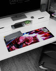 32x12 inches Mobile Suit Gundam mouse pad featuring Char Aznable’s red Zaku II storming through space.