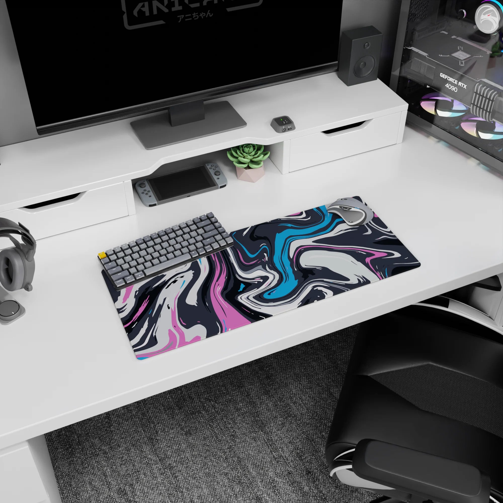 Liquid Abstract Deskmat | Mousepad | Deskpad - Color Swirl