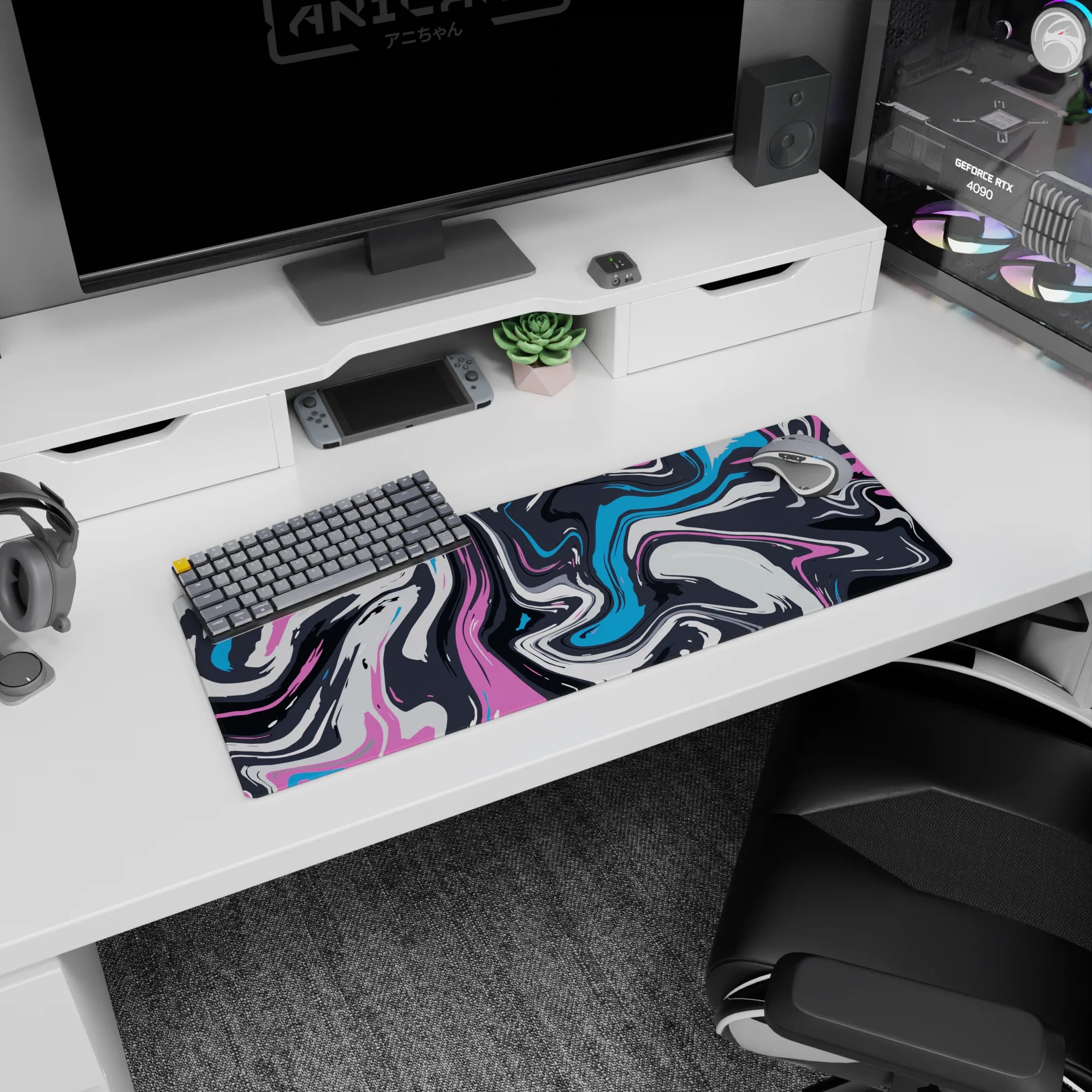 Liquid Abstract Deskmat | Mousepad | Deskpad - Color Swirl