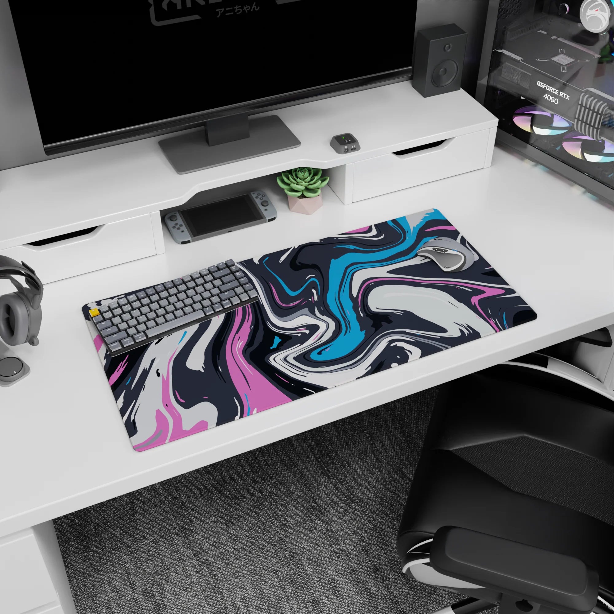 Liquid Abstract Deskmat | Mousepad | Deskpad - Color Swirl