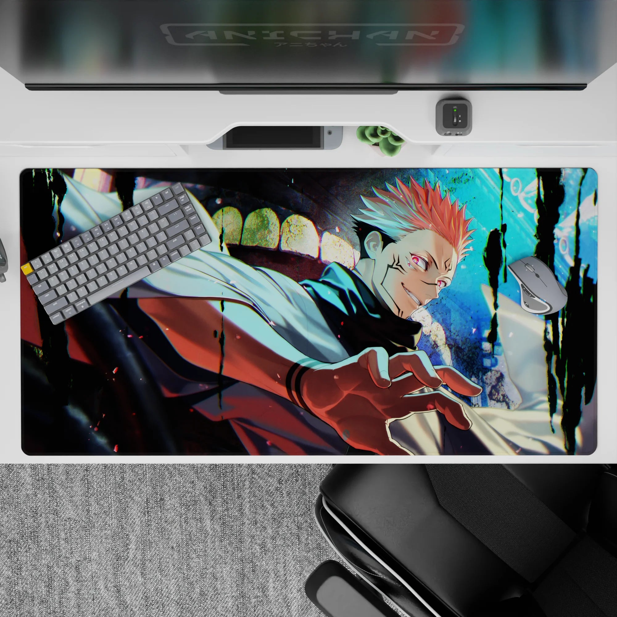 Jujutsu Kaisen Deskmat | Mousepad | Deskpad - Cursed King’s Grin - AniChan