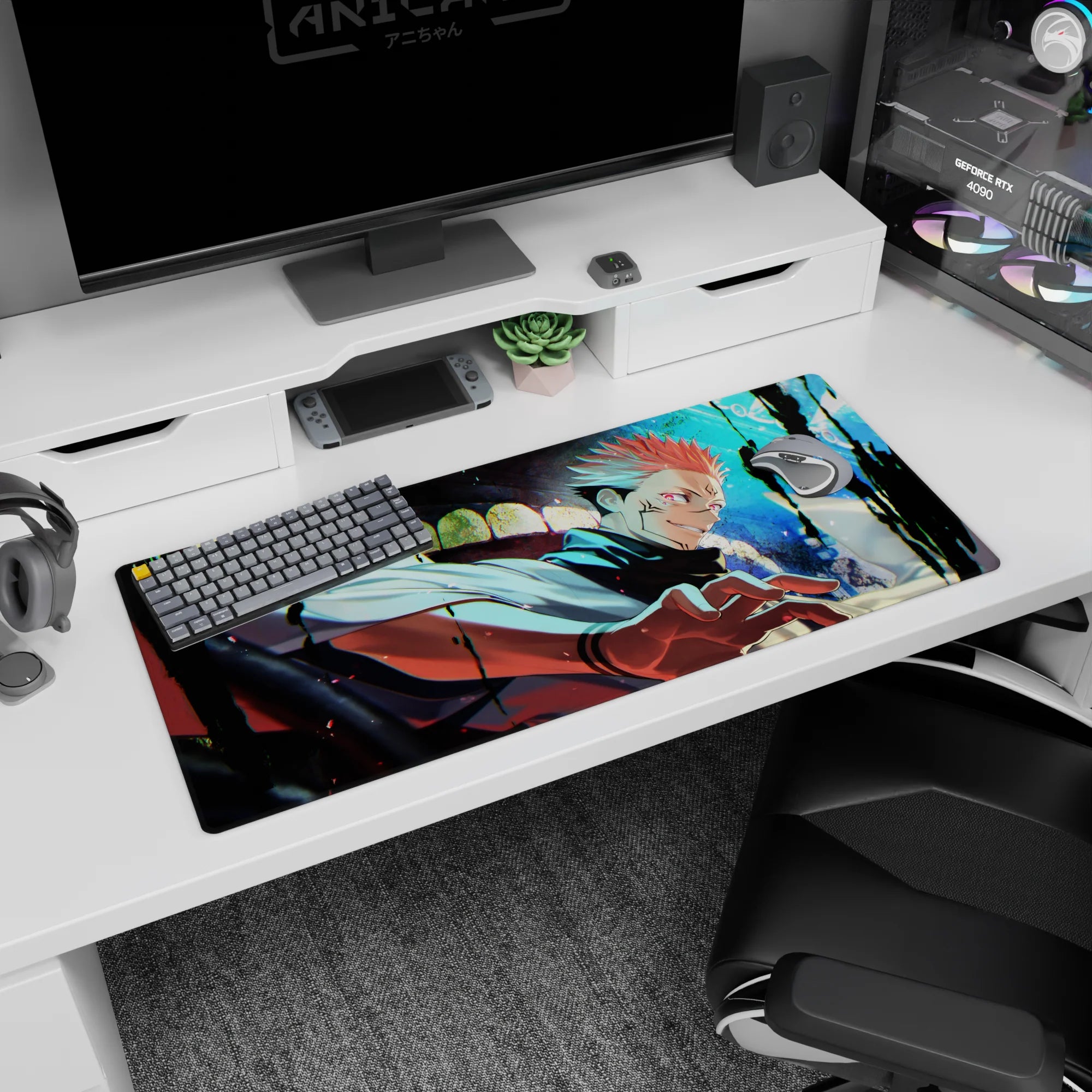 Jujutsu Kaisen Deskmat | Mousepad | Deskpad - Cursed King’s Grin - AniChan