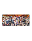 Naruto-inspired anime girl mouse pad 28x12 inches with kunoichi lineup, bold poses, poster-style art.
