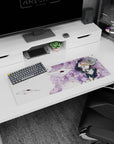 32x12 inches Violet Evergarden mouse pad, Violet reaching for drifting sealed letters among soft violet roses.