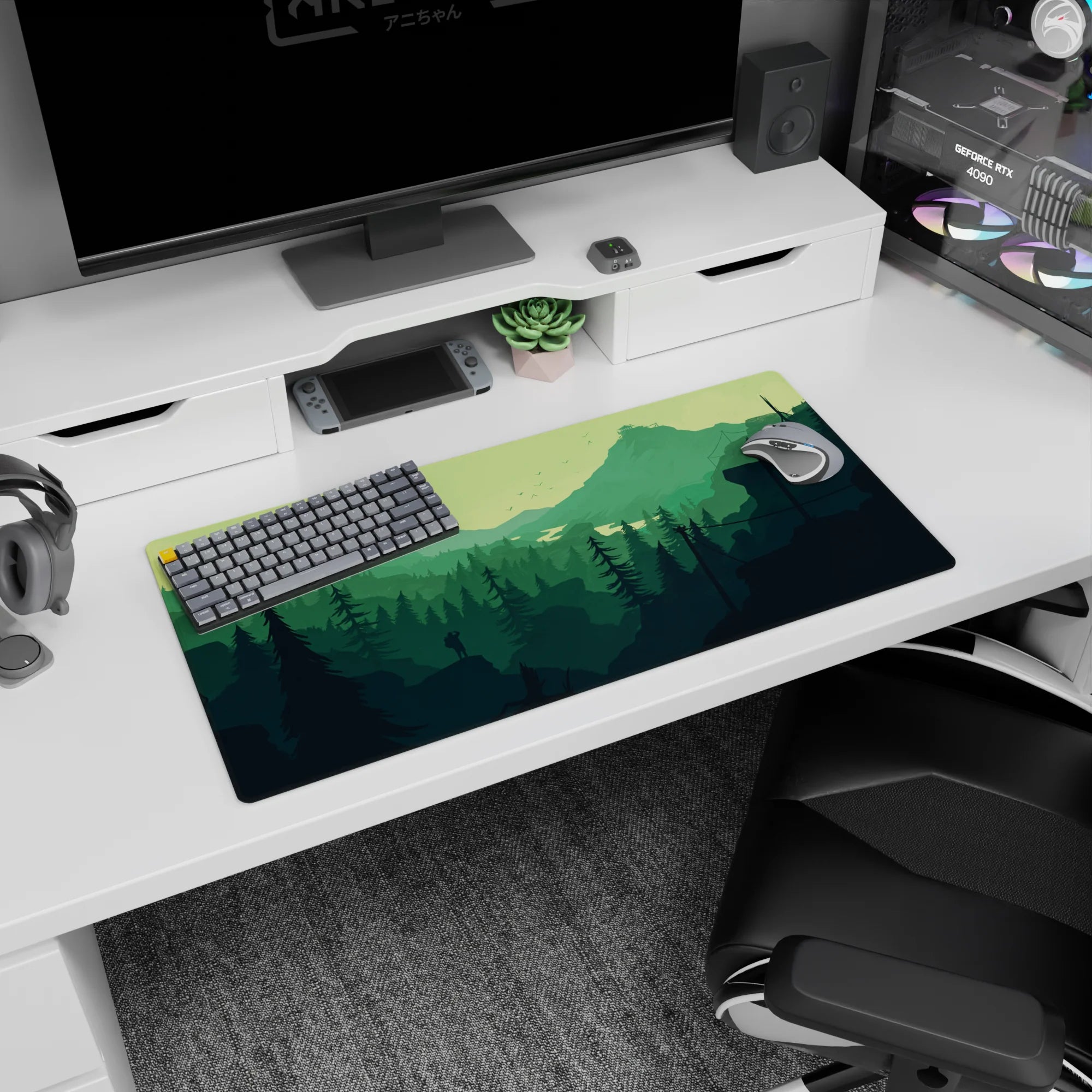 Vector Landscapes Deskmat | Mousepad | Deskpad - Mountain Wanderer