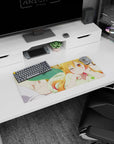 Tohru from Miss Kobayashi's Dragon Maid lounging and winking on an anime mouse pad 28x12 inches.