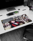 32x16 inches Kakegurui mouse pad featuring Yumeko Jabami smirking in a red blazer, manga-style.