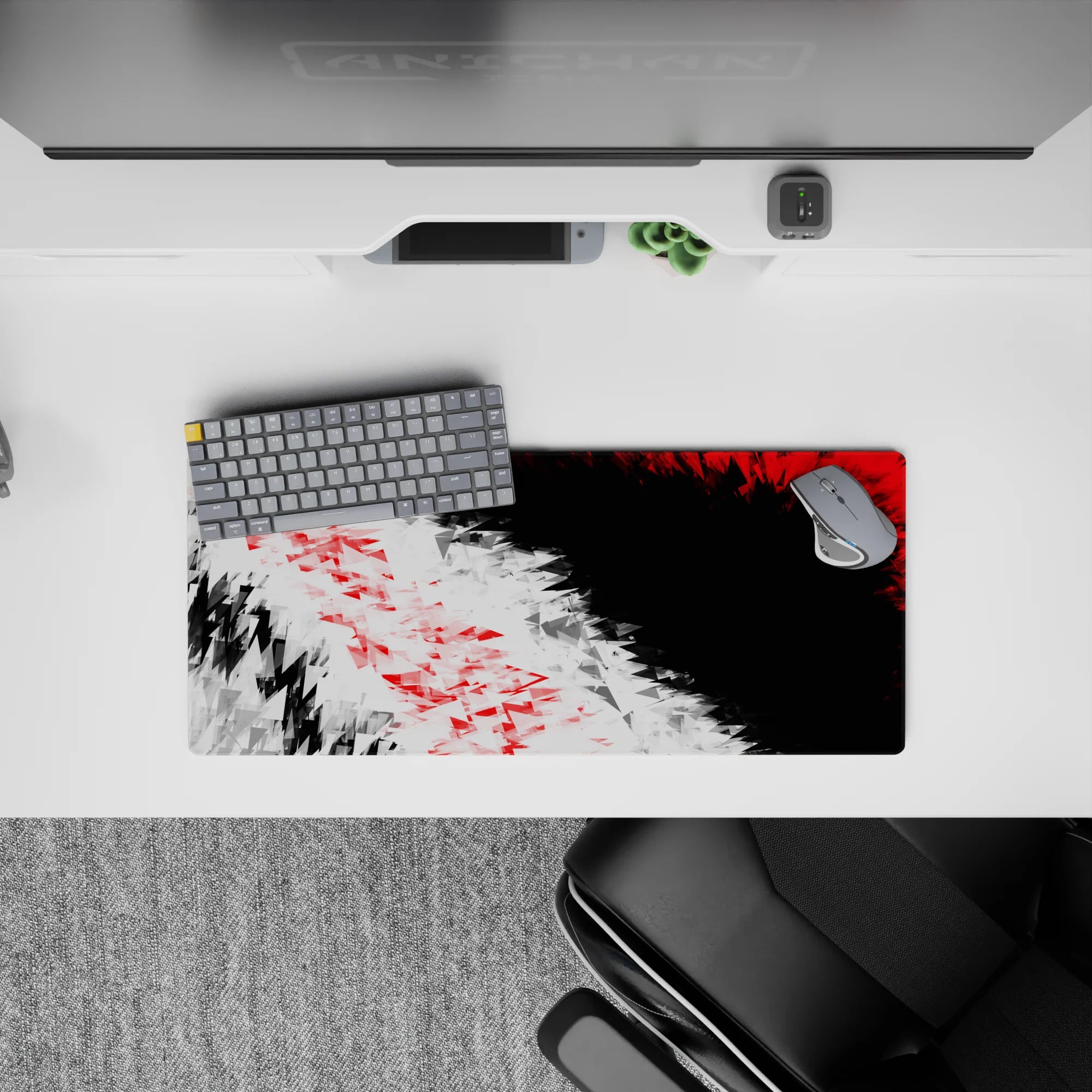 Geometry Abstract Deskmat | Mousepad | Deskpad - Fractured Fury - AniChan