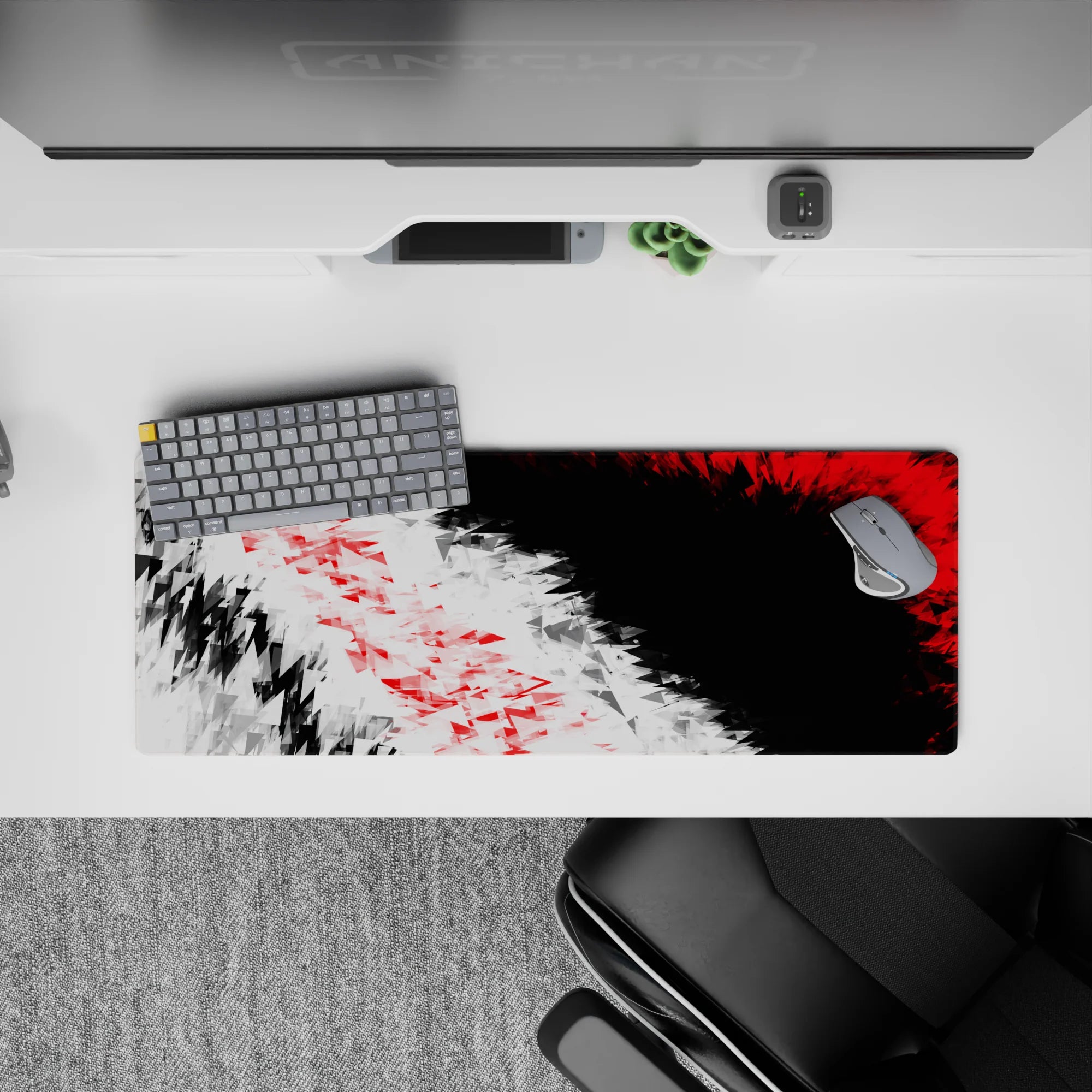 Geometry Abstract Deskmat | Mousepad | Deskpad - Fractured Fury - AniChan