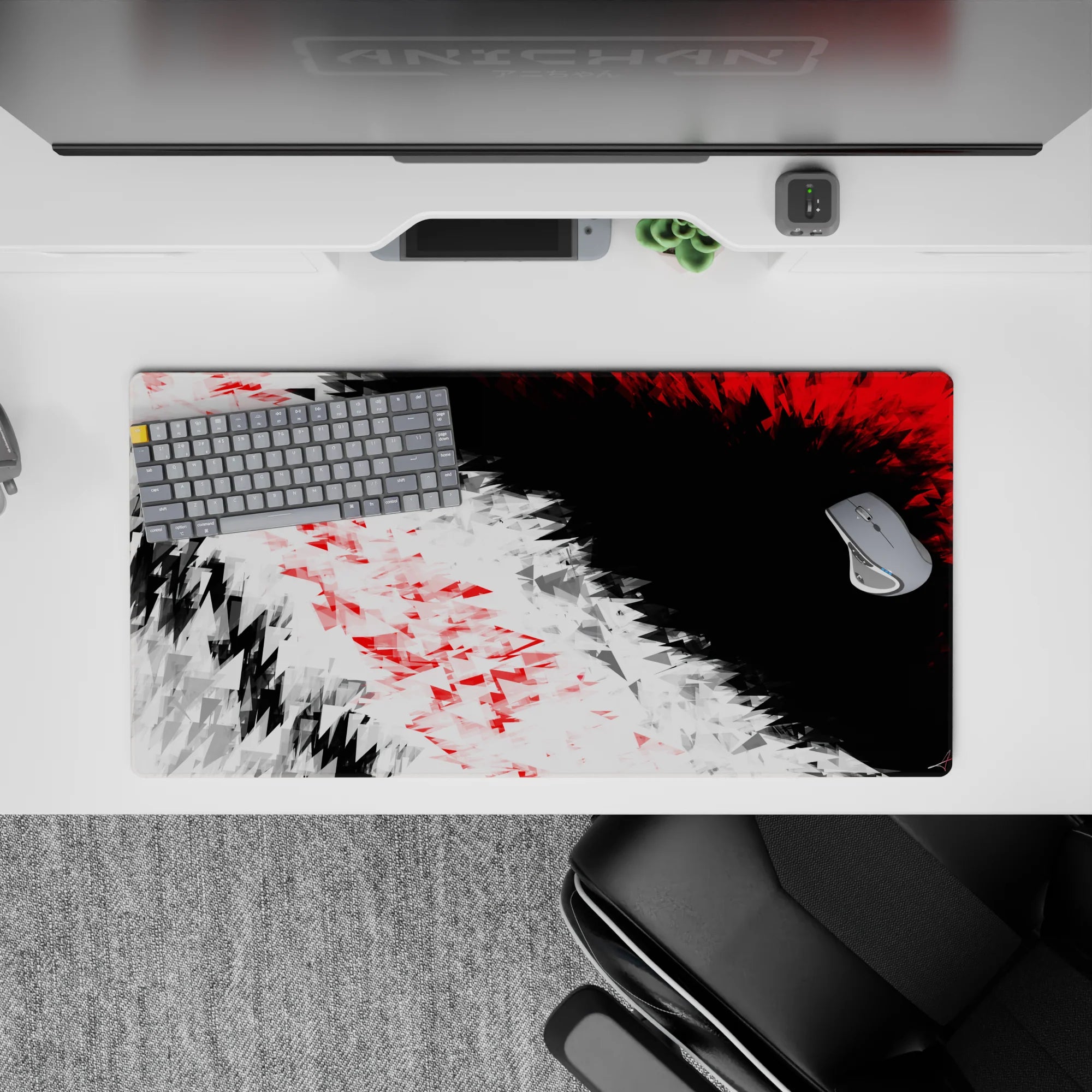 Geometry Abstract Deskmat | Mousepad | Deskpad - Fractured Fury - AniChan