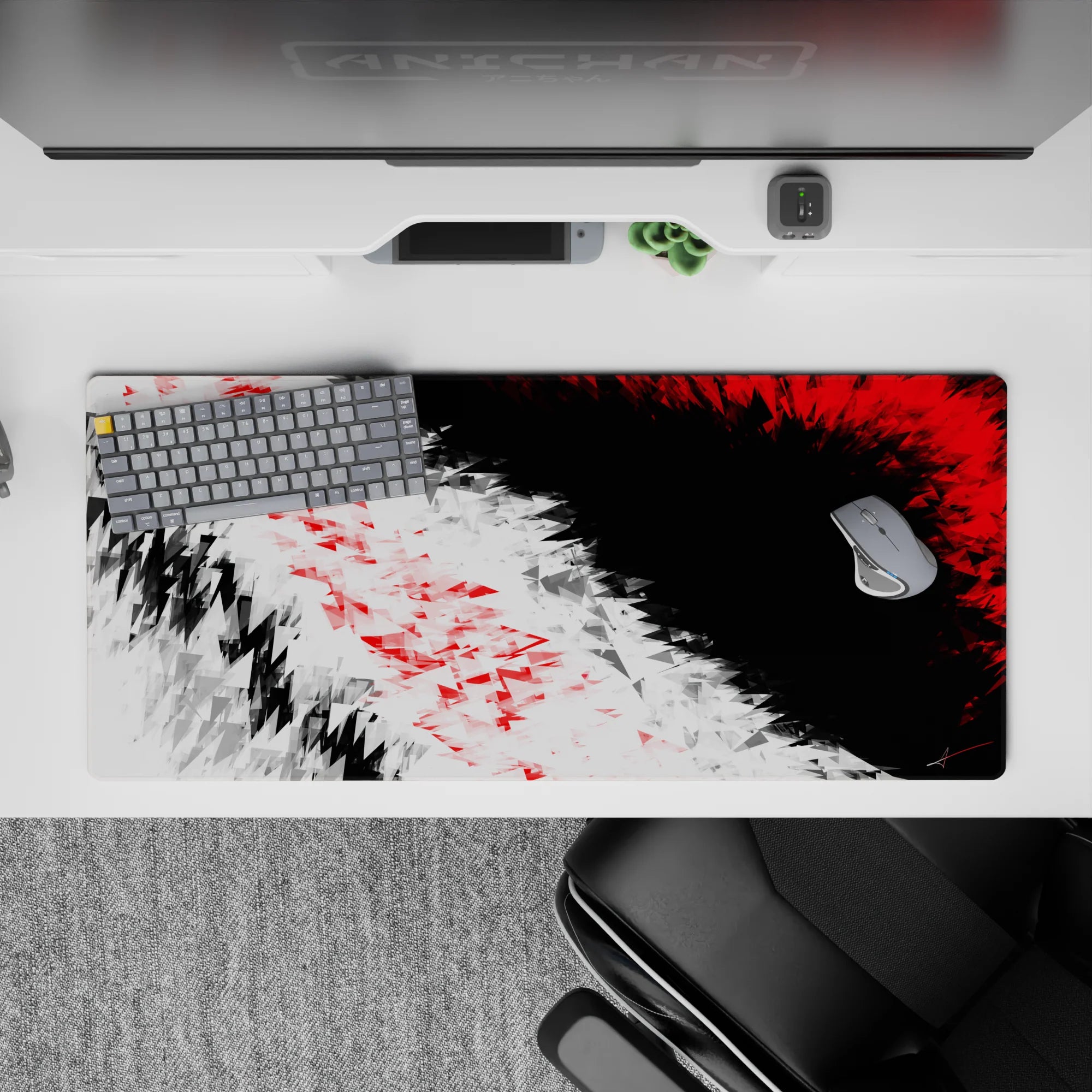 Geometry Abstract Deskmat | Mousepad | Deskpad - Fractured Fury - AniChan