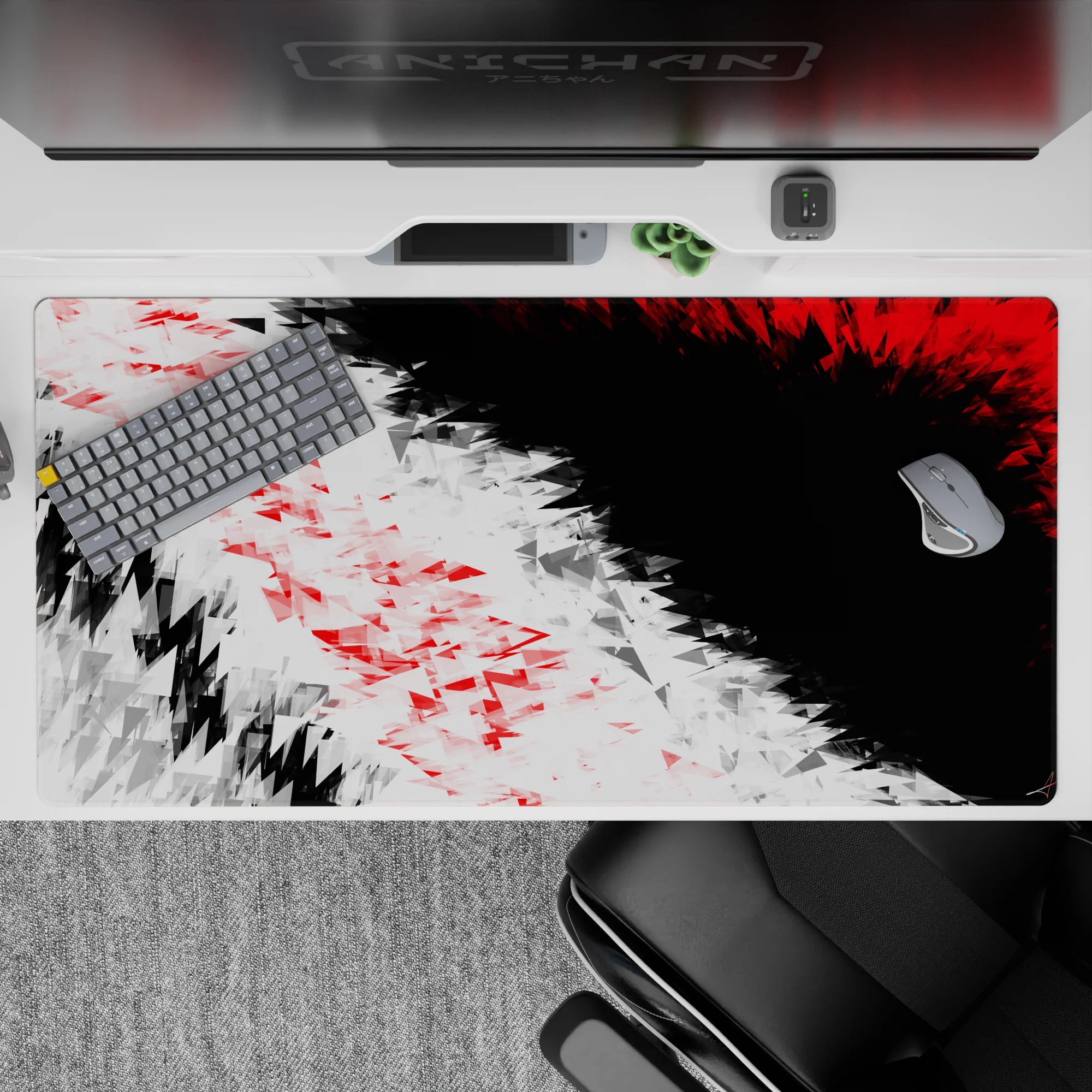 Geometry Abstract Deskmat | Mousepad | Deskpad - Fractured Fury - AniChan