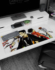 36x16 inches anime desk pad showing the center ace in black jersey 