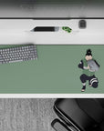 Sage green anime desk pad 36x16 inches with a calm, chill vibe and smooth tracking for study nights.