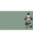 Minimalist Shikamaru anime desk pad 40x20 inches with crisp black line art and clean shapes.