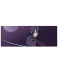 32x12 inches anime mouse pad with Sasuke-inspired katana slice, clean lines, and sleek desk style.