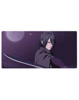 32x16 inches anime mouse pad with Sasuke-inspired katana slice, clean lines, and sleek desk style.