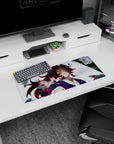 Anime mouse pad featuring Kokushibo from Demon Slayer, size 28x12 inches, with vibrant colors and intricate details.