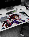 Anime mouse pad featuring Kokushibo from Demon Slayer, size 40x20 inches, with detailed art and vibrant colors.