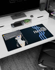 32x16 inches Hestia DanMachi mouse pad, cute twin tails and mischievous look, perfect for desk setup.